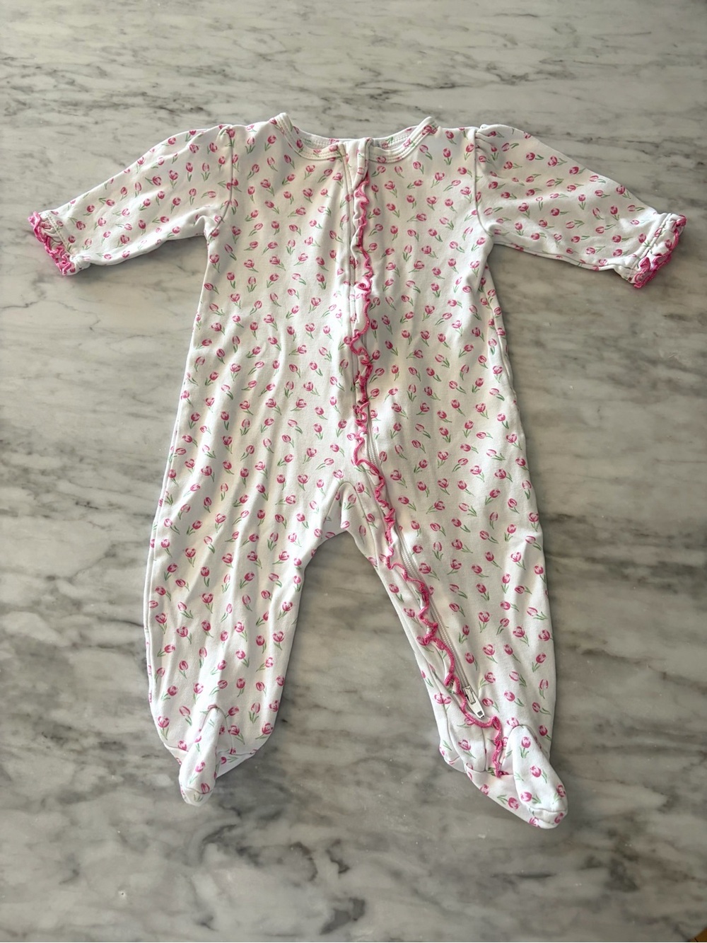 Kissy Kissy 3-6 mo. Pink Girls Footie with Zipper